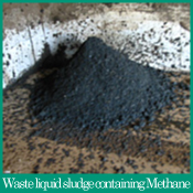 Waste liquid sludge containing Methane